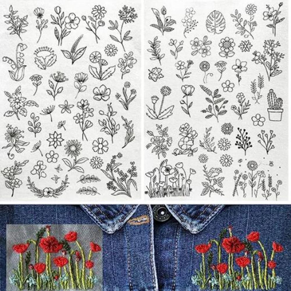 クリエイティブステッチ刺paper紙、水溶性転写紙、花の葉の - Embroidery Flower Pattern のレビューと価格