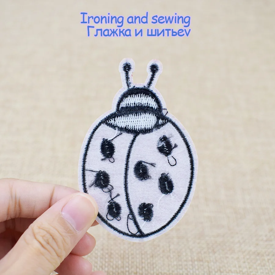 パッチ服アイアンでアップリケ昆虫ストライプ刺繍パッチのための - Embroidery Lady Bug のレビューと価格