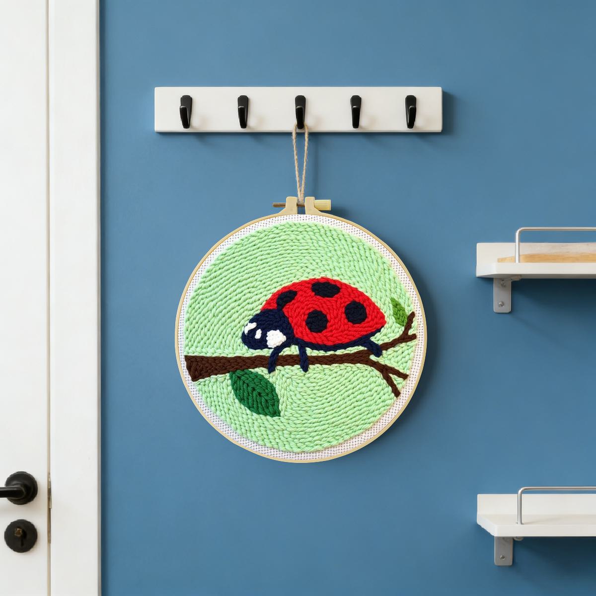 20X20CM/7.87インチ 昆虫 - 七斑テントウムシ  - Embroidery Lady Bug のレビューと価格