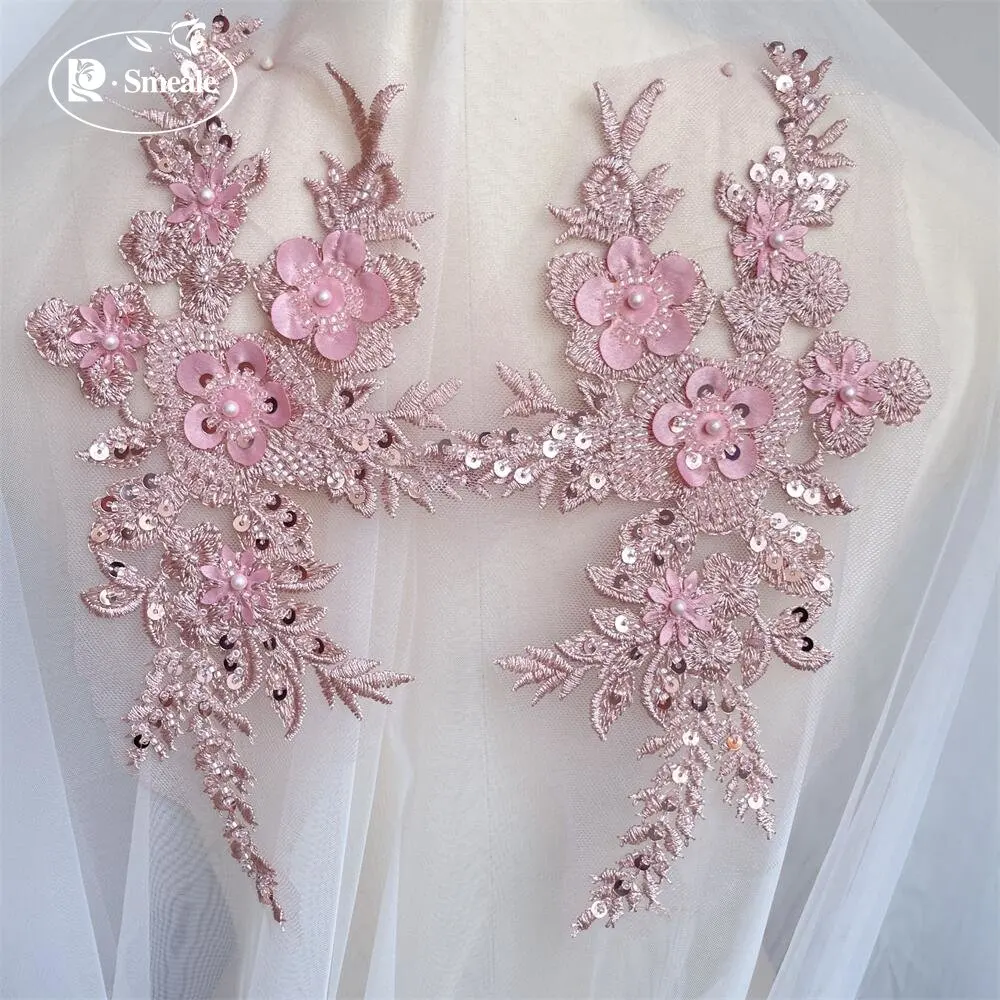 2個/1ペア 新品 12色 スパンコールチューブビーズ刺繍レ - Embroidery Flower Pattern のレビューと価格