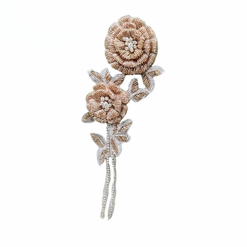 新しいマルチカラーの手作りビーズローズブレストフラワー。 輝 - Embroidery Rose のレビューと価格