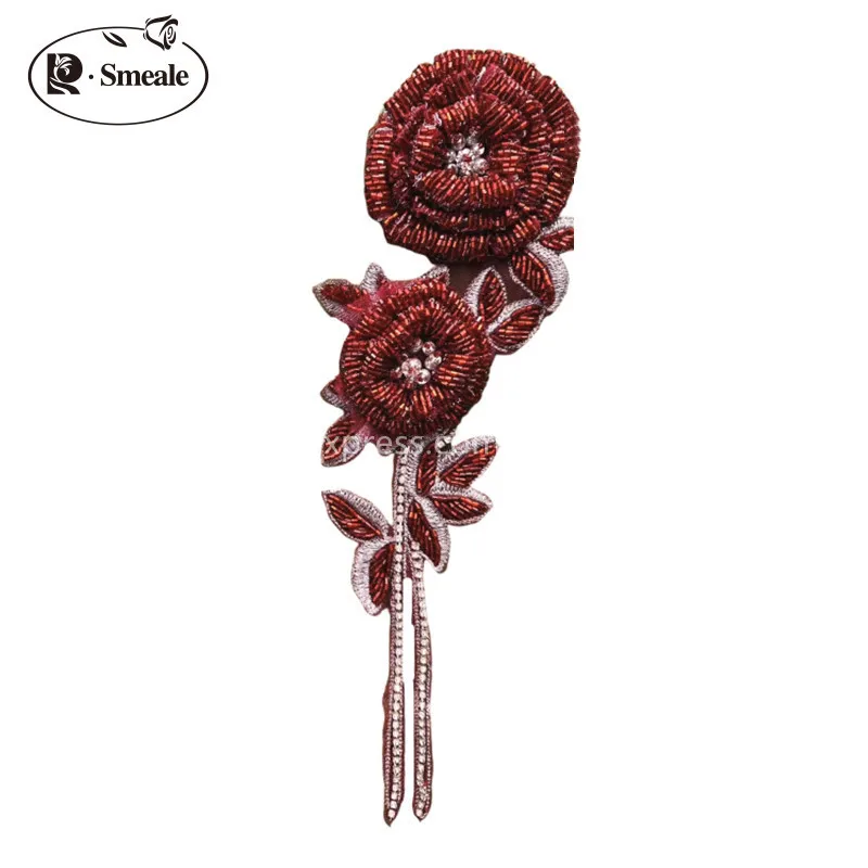新しいマルチカラーの手作りビーズローズブレストフラワー。 輝 - Embroidery Rose のレビューと価格