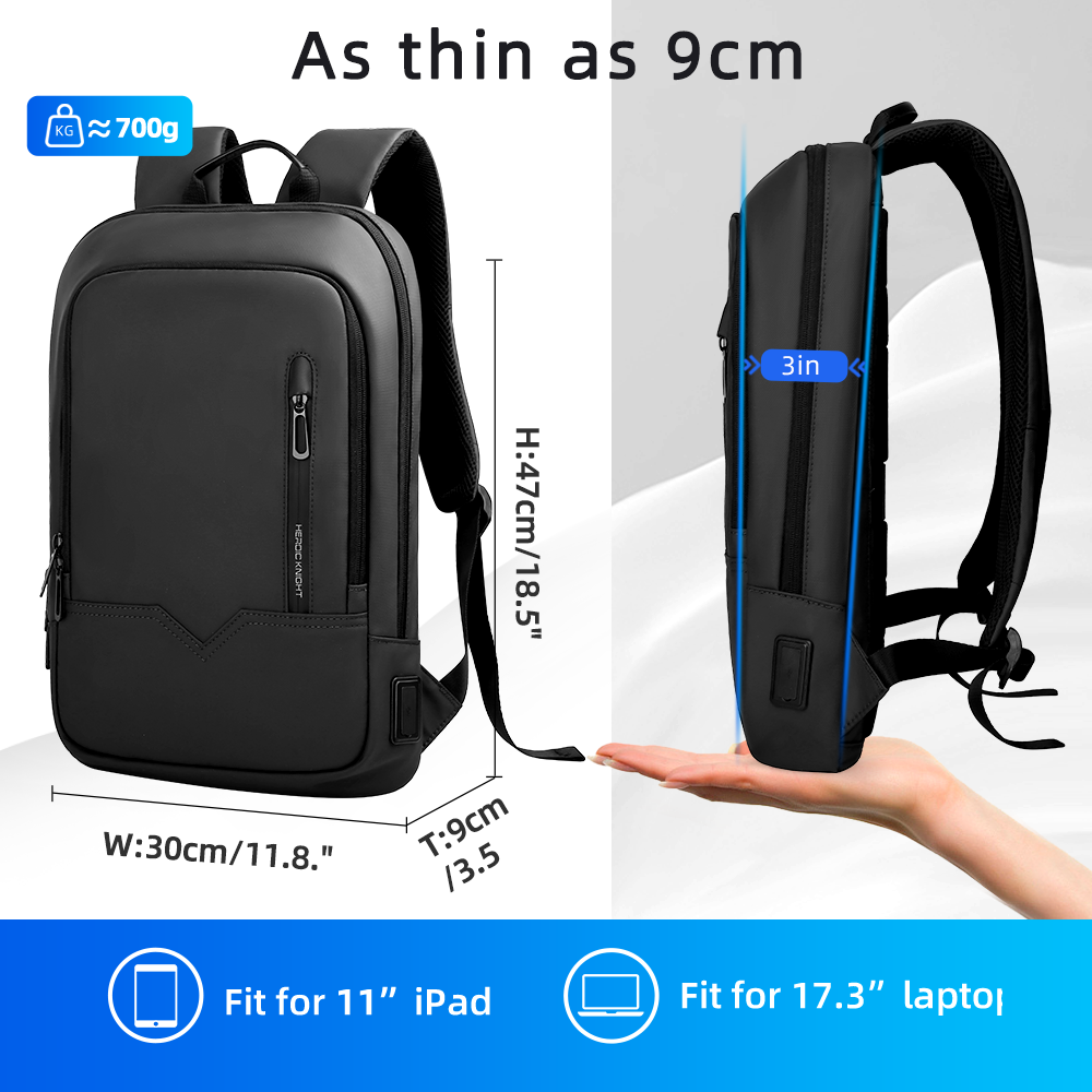 HK スリムビジネスバックパック メンズ 17.3インチ ノ - Embroidery Keychain のレビューと価格