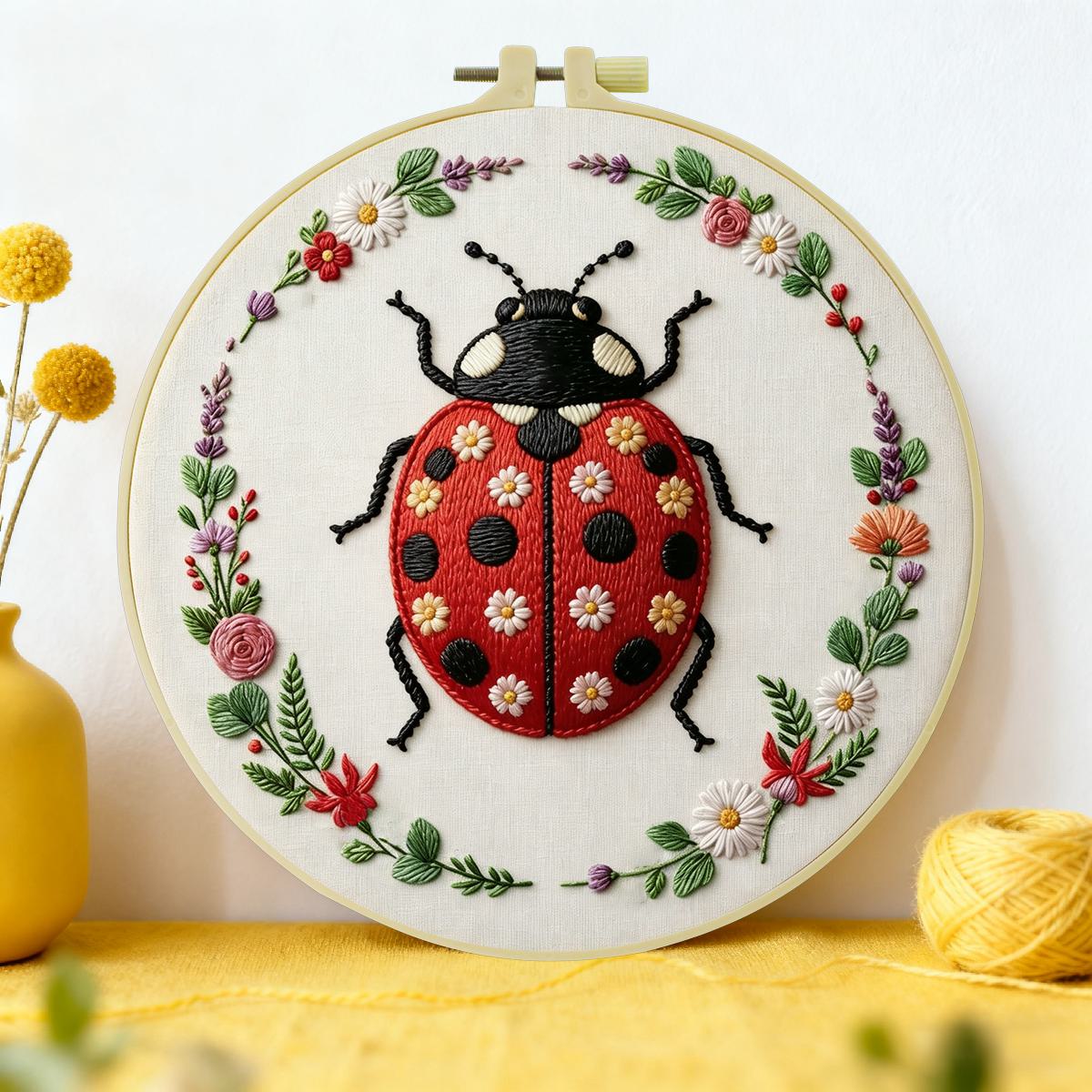 1pc 20X20CM/15X15CM 7.87/6.3イン - Embroidery Lady Bug のレビューと価格