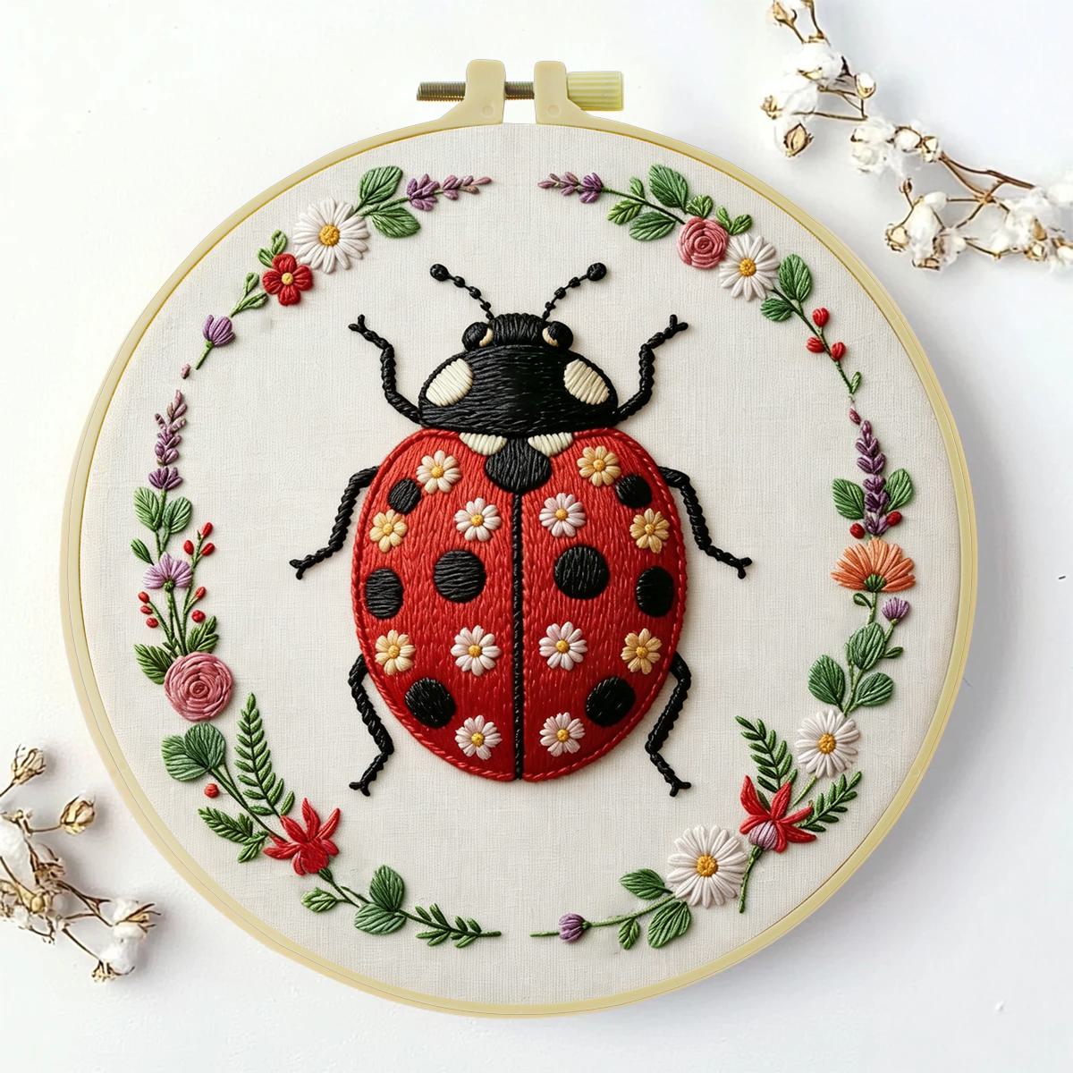 1pc 20X20CM/15X15CM 7.87/6.3イン - Embroidery Lady Bug のレビューと価格