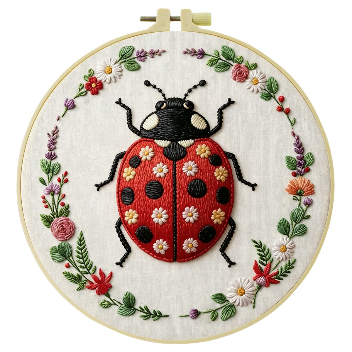 1pc 20X20CM/15X15CM 7.87/6.3イン - Embroidery Lady Bug のレビューと価格