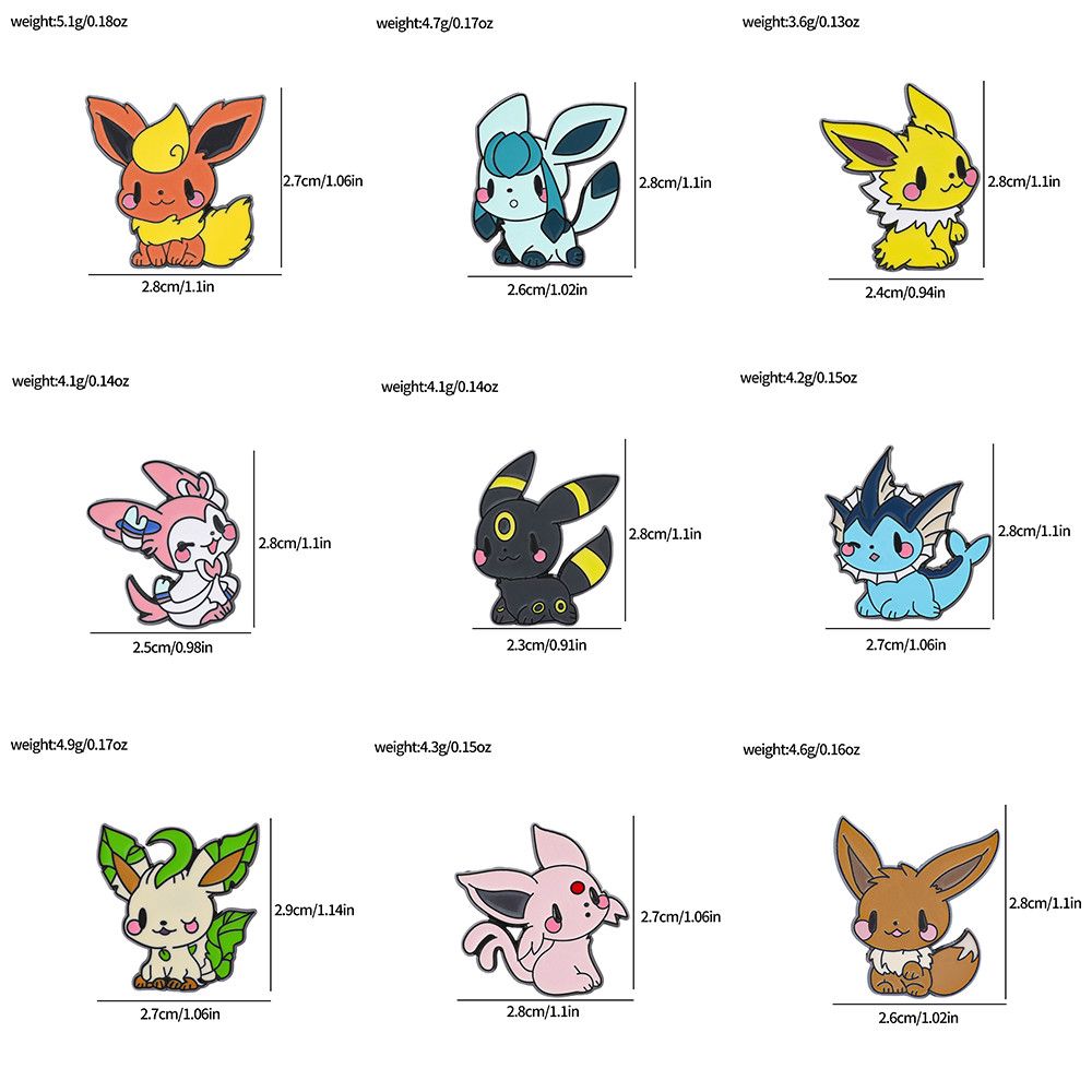 かわいいポケモンイーブイエナメルピンアニメメタルブローチかわ - Embroidery Reddit のレビューと価格