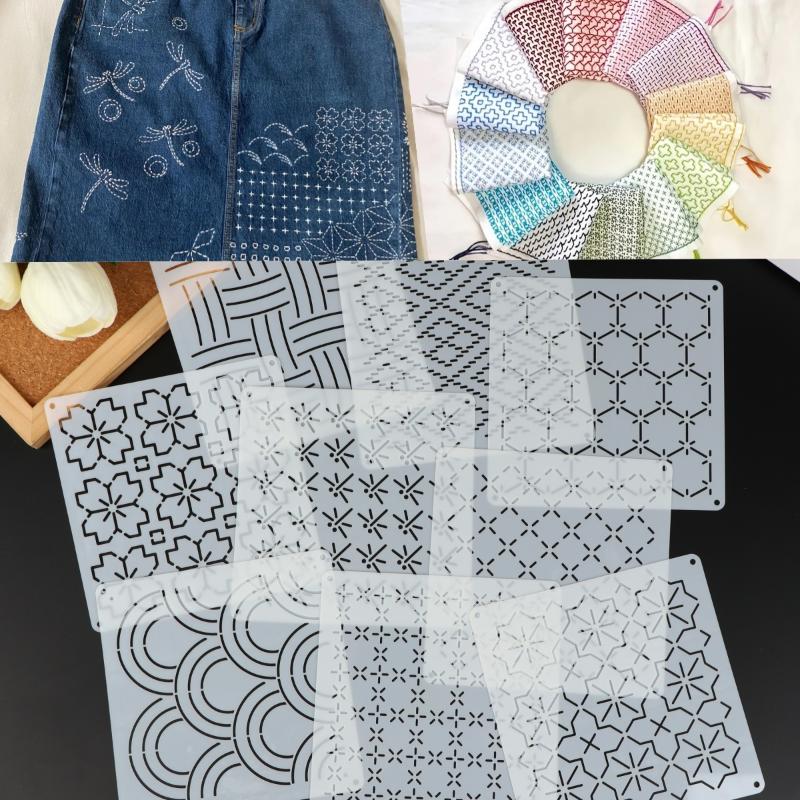 9/32 個刺し子刺繍テンプレート DIY 幾何学模様パッチ - Embroidery Handicraft のレビューと価格