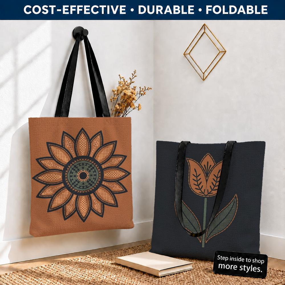 レトロな花柄刺繍効果のある収納バッグ ポリエステルキャンバス - Embroidery Effect Canva のレビューと価格