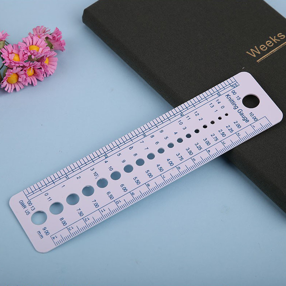 6 個の編み物ゲージ定規プロフェッショナル針測定ツールかぎ針 - Embroidery Handicraft のレビューと価格