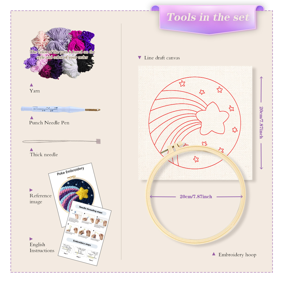 ハリネズミ柄のパンチニードル刺繍フレームキット DIYアイデ - Embroidery Ideas For Bags のレビューと価格