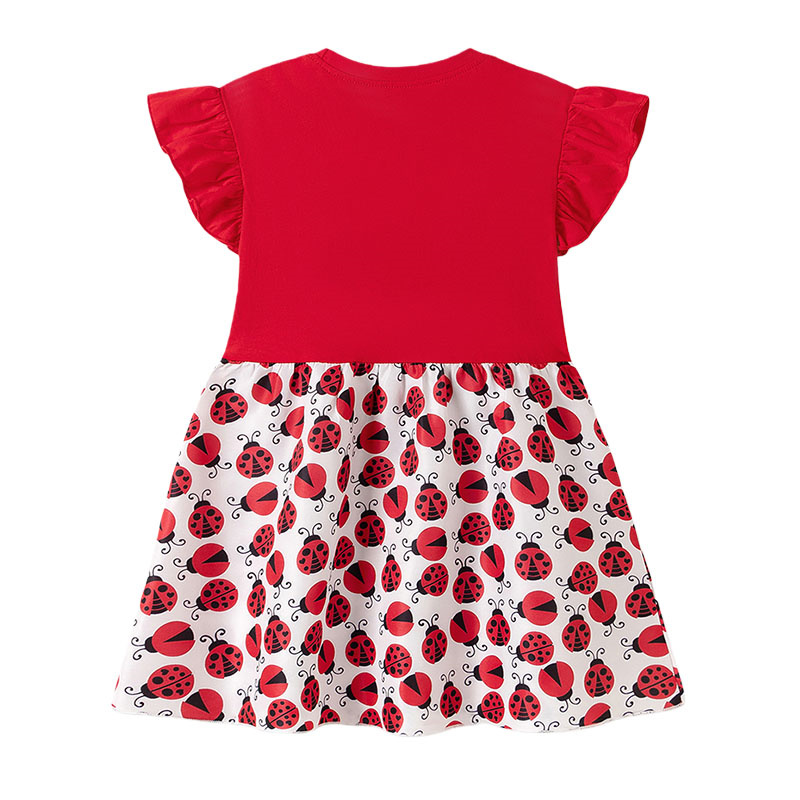 半袖女の子ドレス 2-7T てんとう虫刺繍夏プリンセスノース - Embroidery Lady Bug のレビューと価格