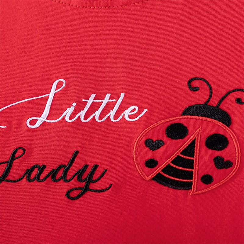 半袖女の子ドレス 2-7T てんとう虫刺繍夏プリンセスノース - Embroidery Lady Bug のレビューと価格