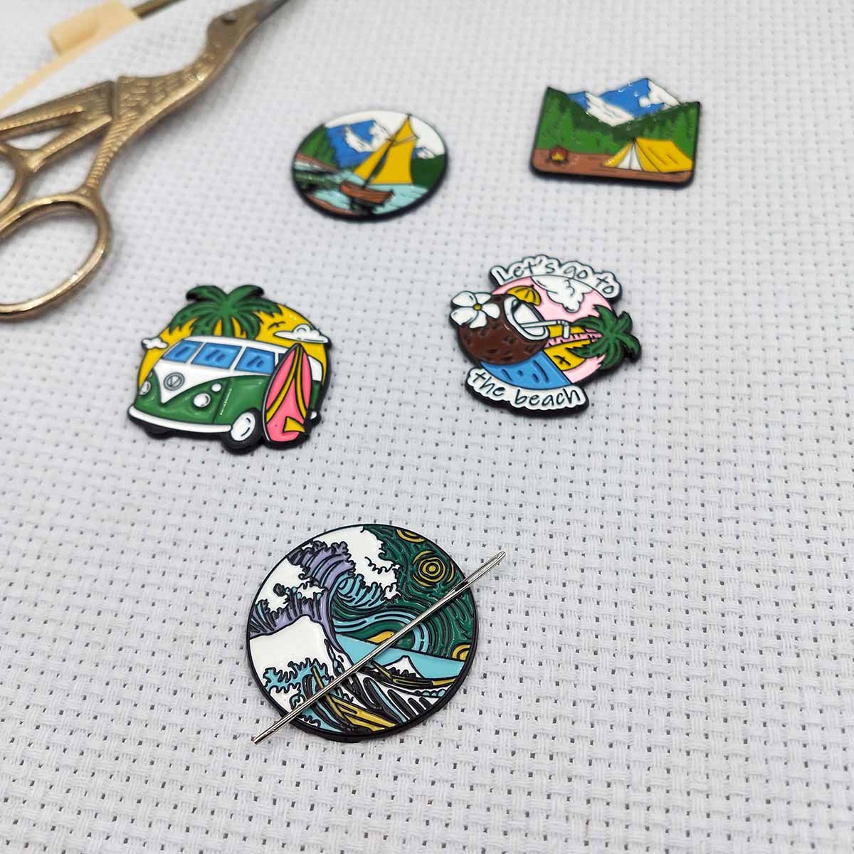 風景画ニードルマインダー、自然風景磁気ニードルホルダー（クロ - Needle Minder Magnet のレビューと価格